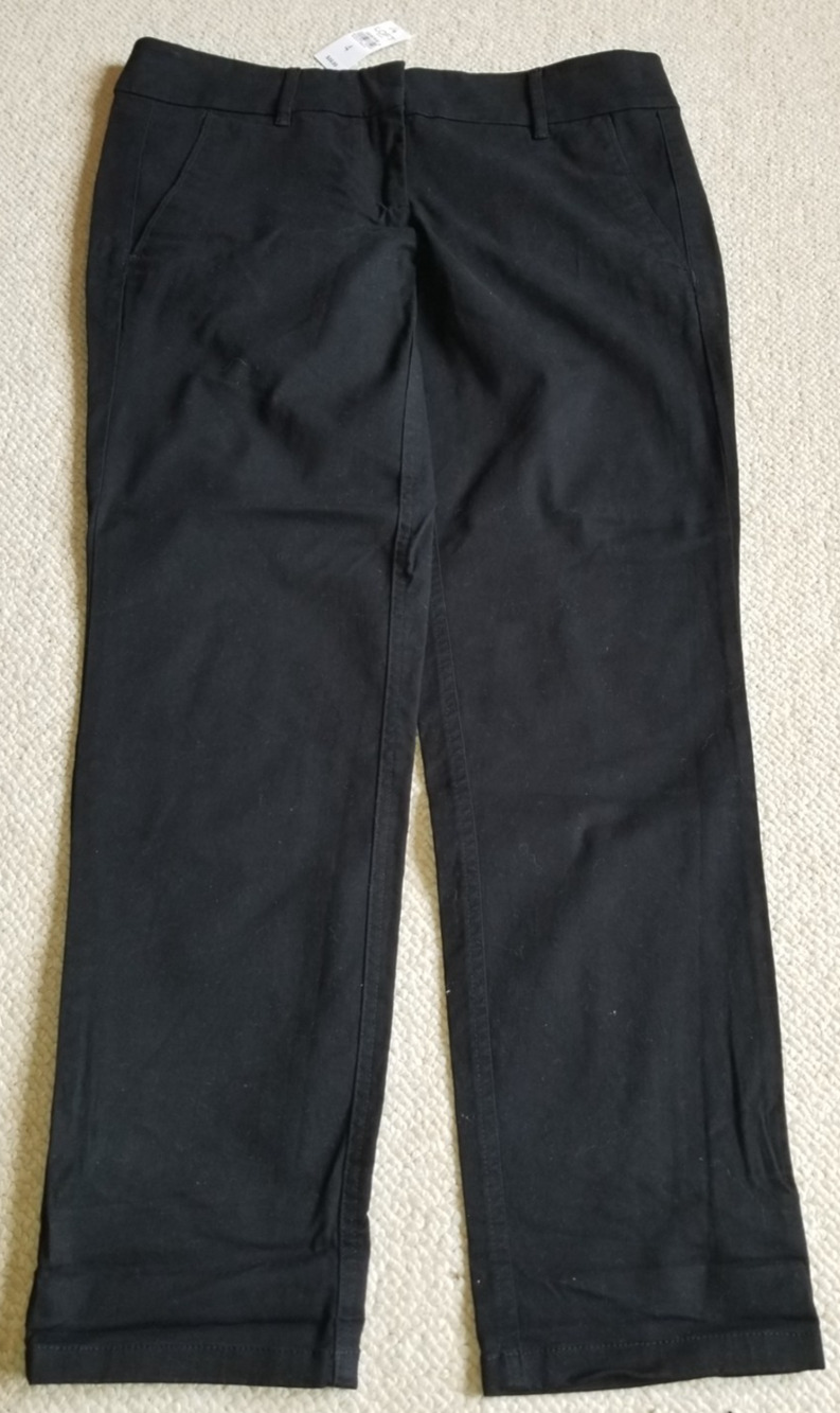 NWT Womens Pants-ANN TAYLOR LOFT-black cotton stretch 'Skinny Chino Crop'-4